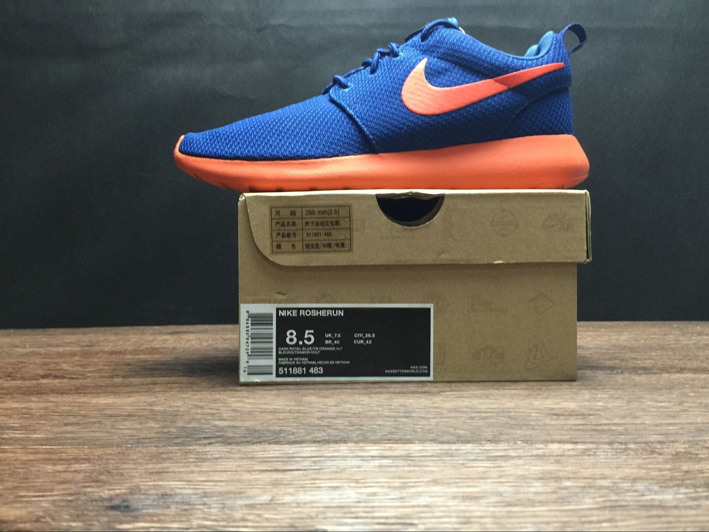 NIKE Roshe Run.- azules y naranjas