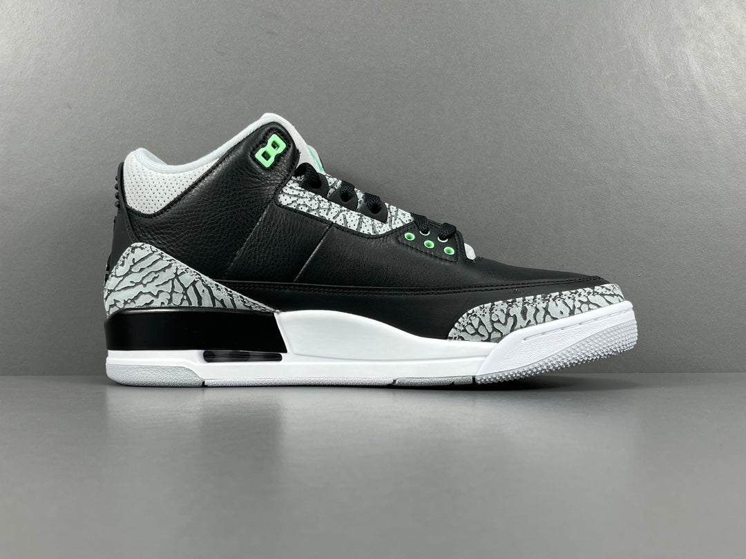 Air Jordan 3.- Negro y verde