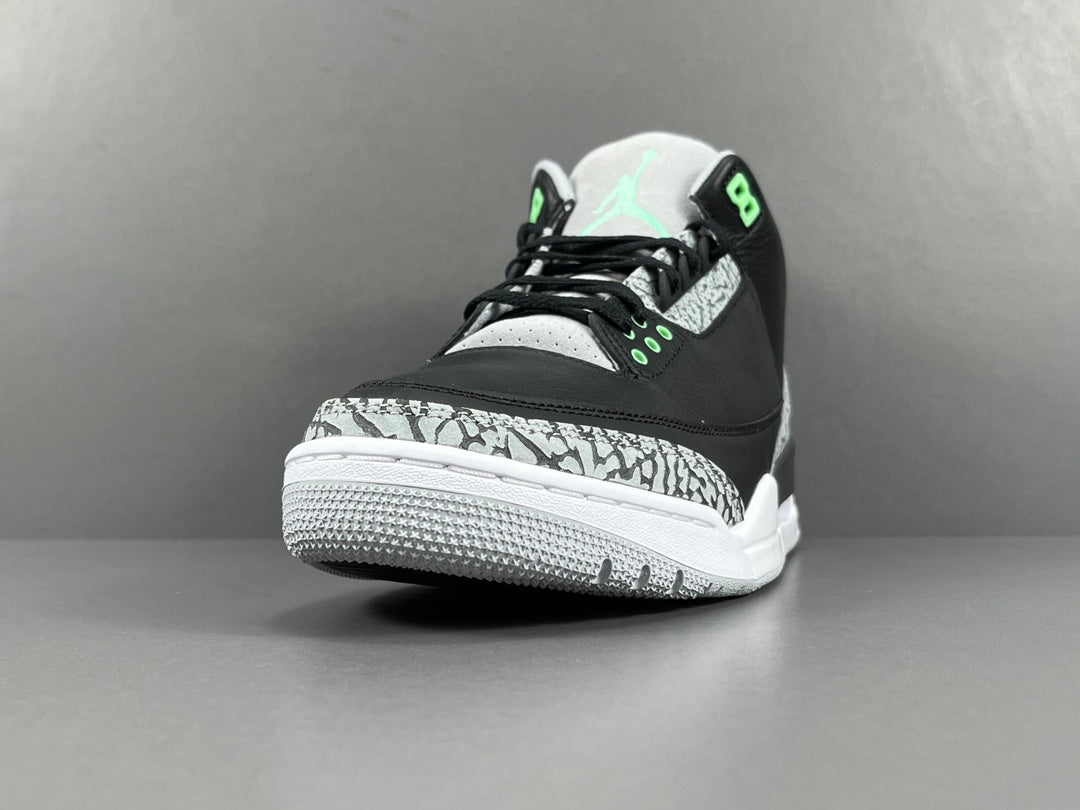 Air Jordan 3.- Negro y verde