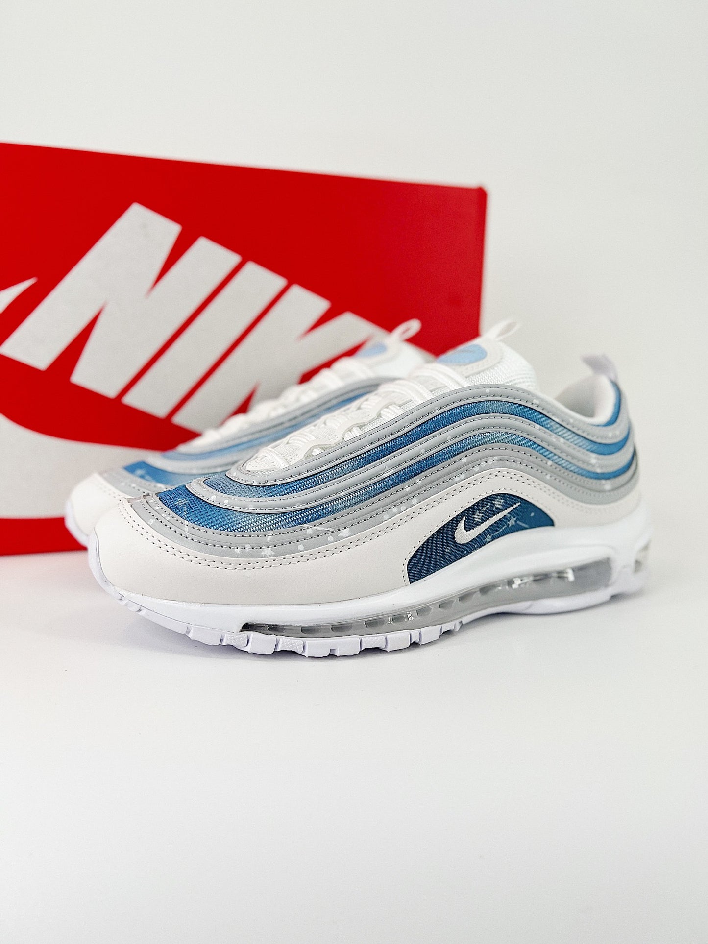 Nike air max 97.-azul, gris, y blanco